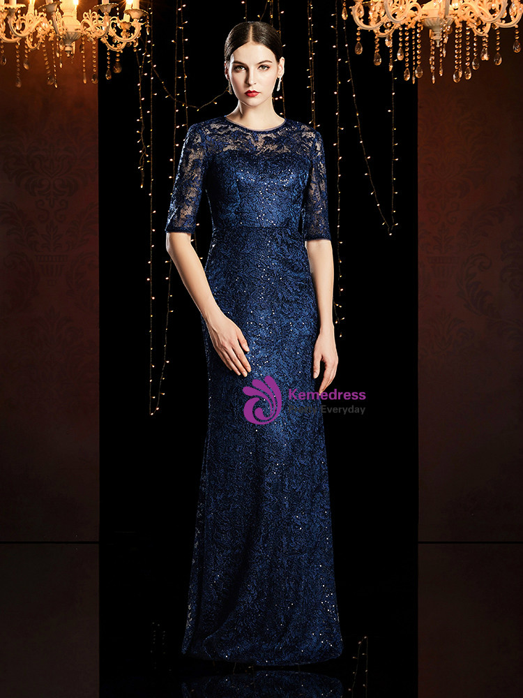 blue sequin mother of the bride dress Applique Sequin Ruffle Sleeve Mother of the Bride Dress main image 0