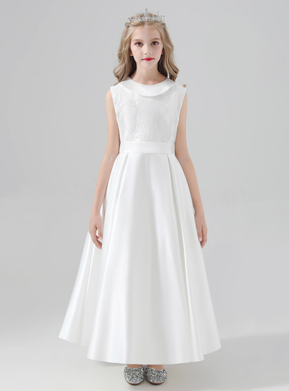 simple white flower girl dresses