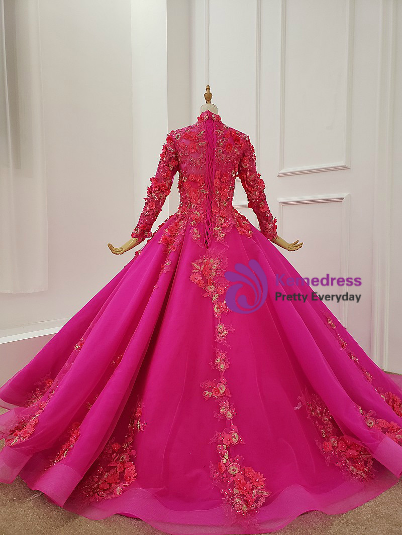 fuchsia ball gown