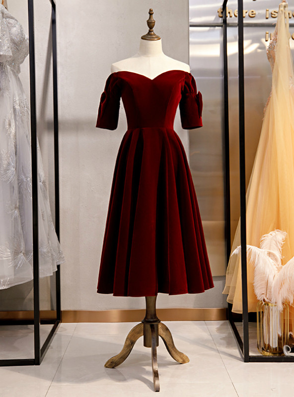 burgundy prom dress 2020 Burgundy Prom Dresses Off The Shoulder Lace Applique Long Sleeves Tull –  Hoprom
