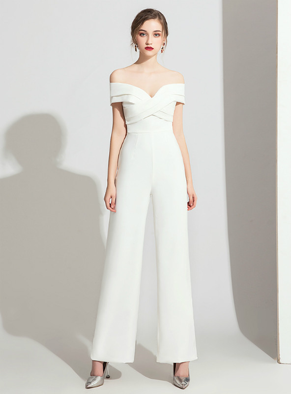 white polyester jumpsuit