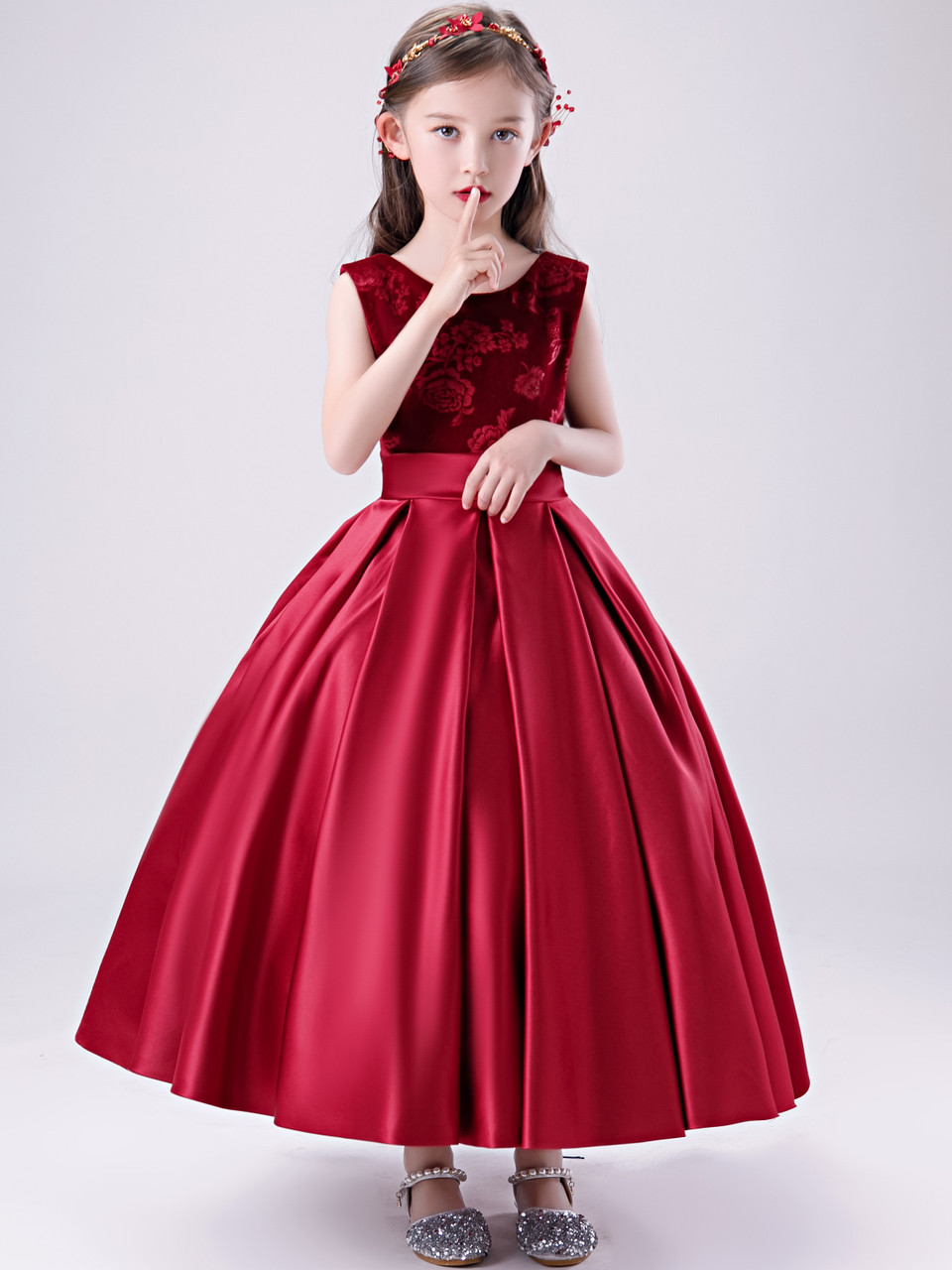 red dress ankle length Burgundy High Neck Tulle Prom Dresses Ankle-length Cheap Formal Dresse –  SELINADRESS