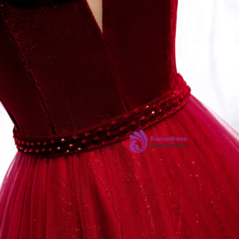 Tulle Floor Length Gradient One Shoulder Pleats Prom Dress,DS4195