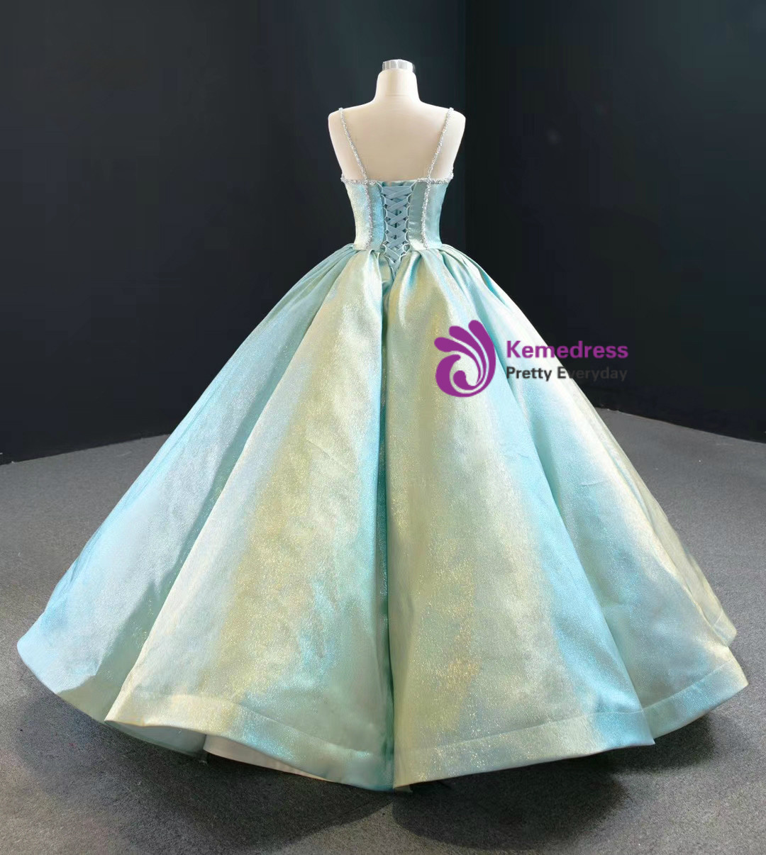 Charming Prom Dress Spaghetti Straps Pleated Ball Gown Sweet 16 Dress Evening Dress       D4181 main image 1