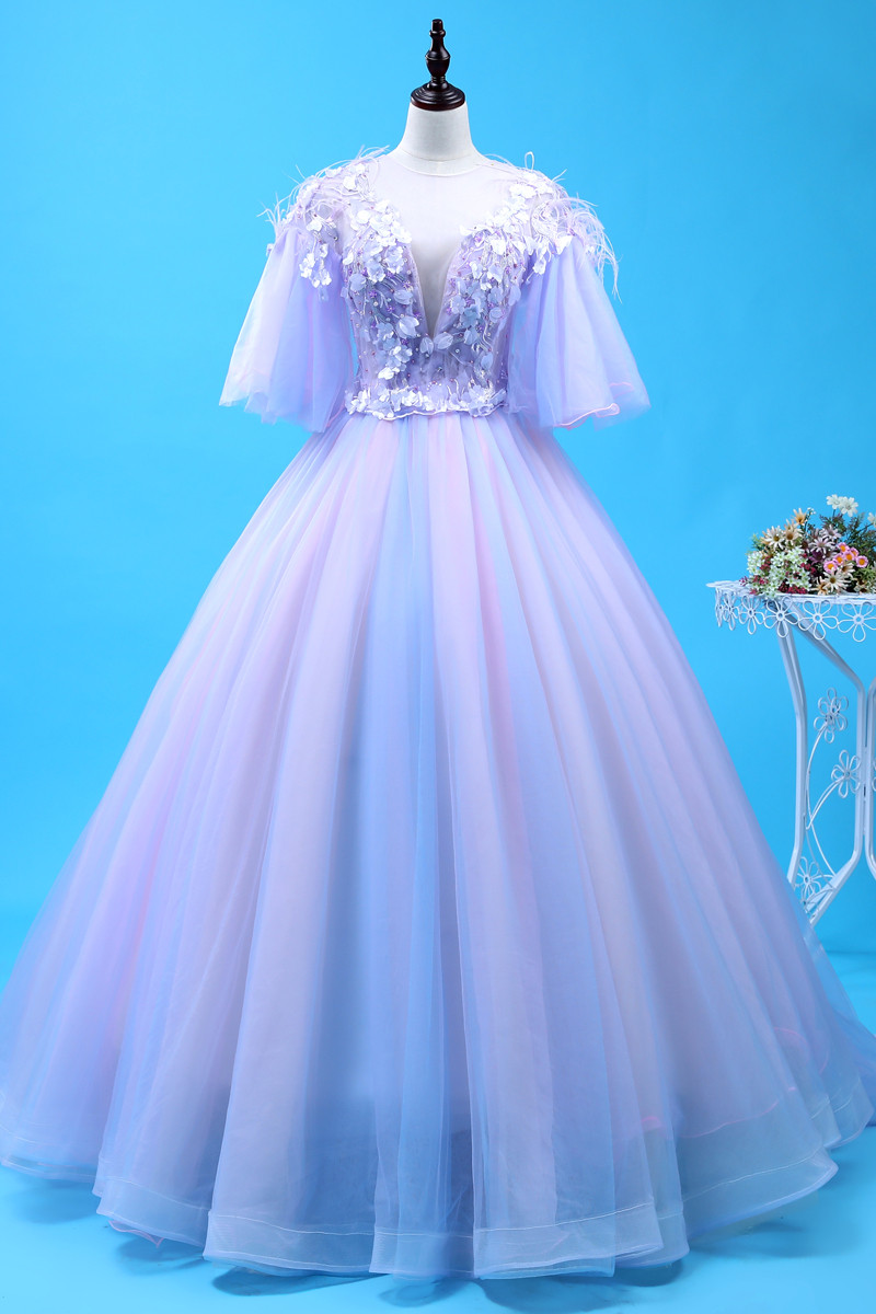 quinceanera dresses blue and purple