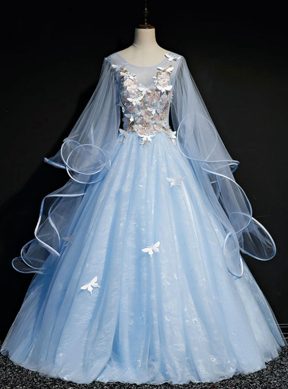 Fairy God Prom Dress, Blue Butterfly, Thin Shawl,ball Gown Dress,custom  Made on Luulla