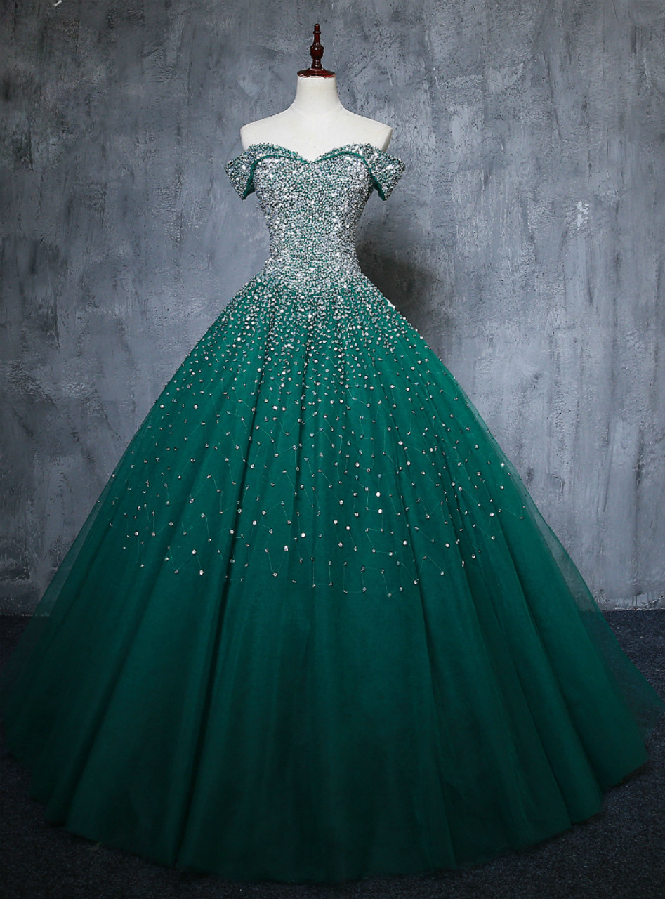 Dark Green Deep V Neck Mermaid Prom Dresses Long Sequins Lace Evening Ball  Gowns – SheerGirl