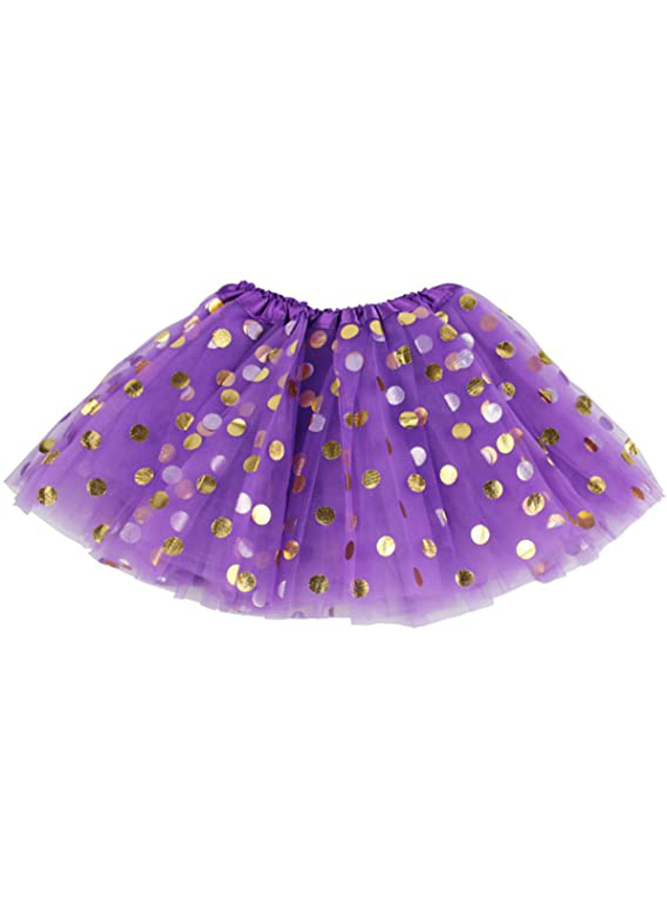 Dark Purple Girls Tulle Polka Dot Tutu Skirt