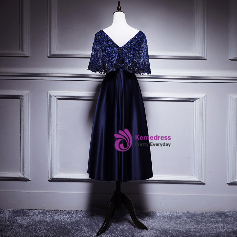 navy tea length formal dress Short Evening Dress – BCBGMAXAZRIA