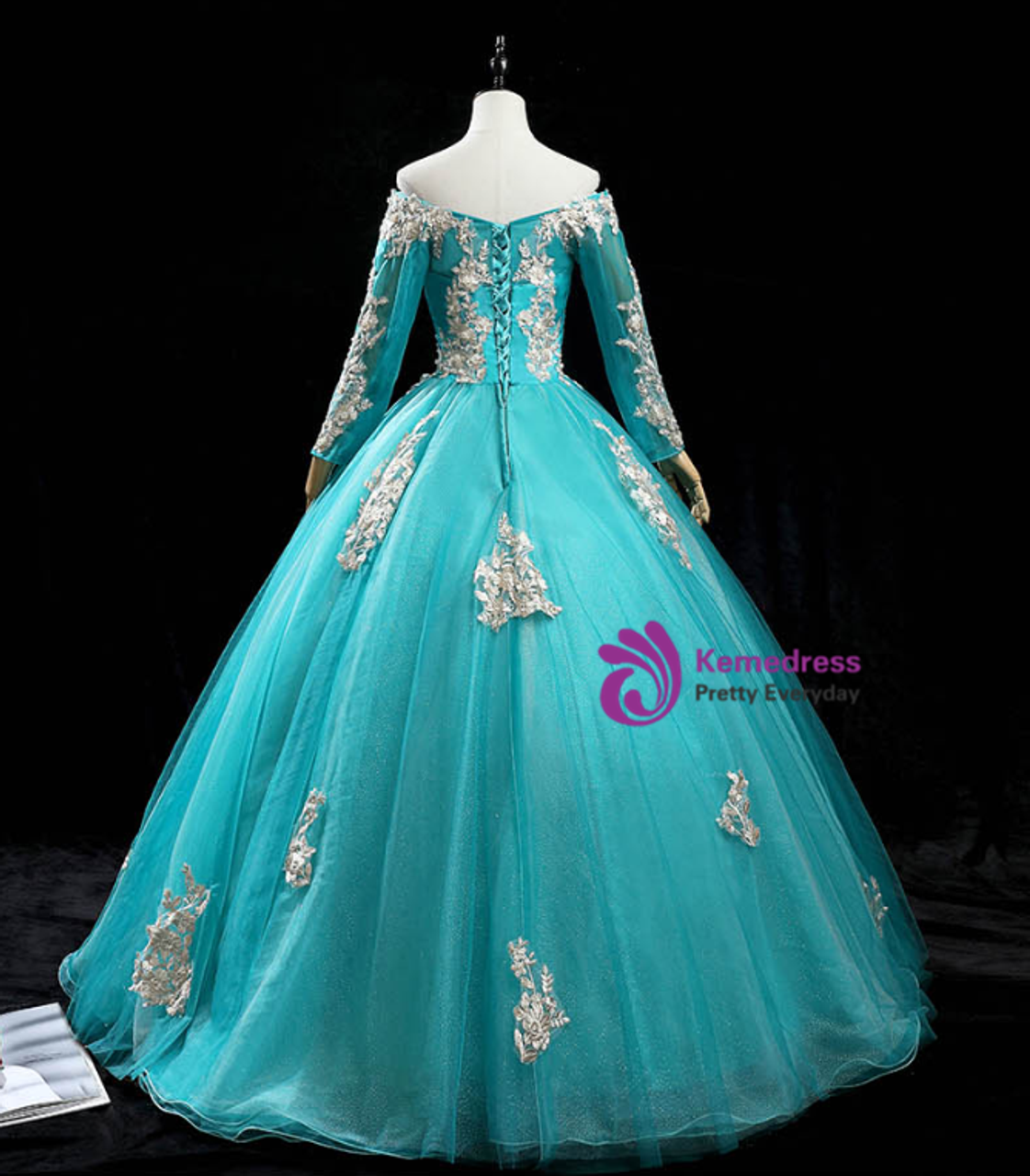 peacock quinceanera dress