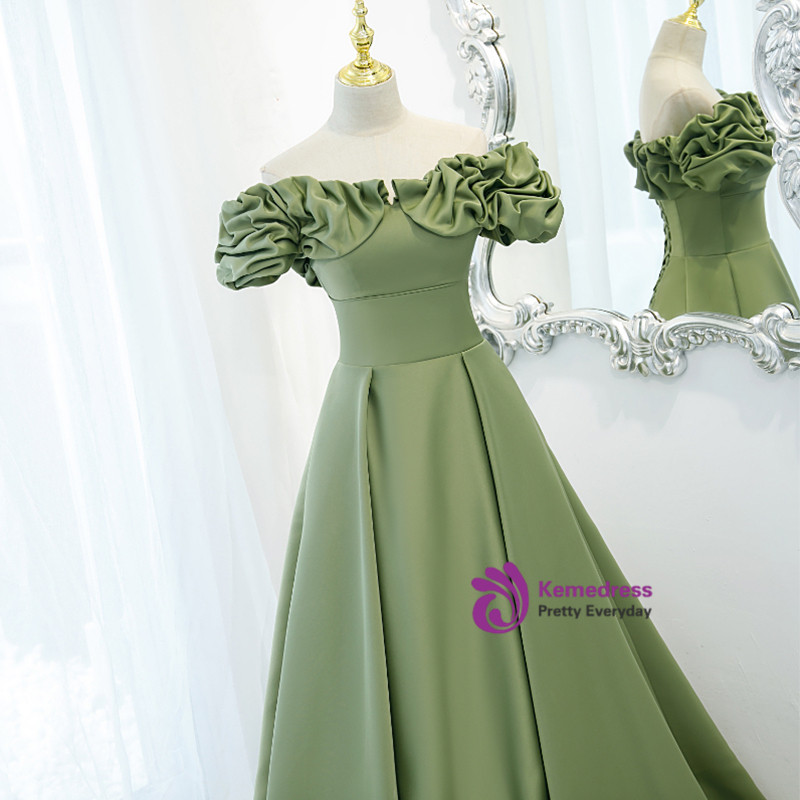 retro bridesmaid dresses Long Vintage Off Shoulder Dress, Elegant Soft Satin Backles – Dairy Bridal rockabilly shop The figure Color:Sunshine Sprigs Azazie Maxi Dresses Shift