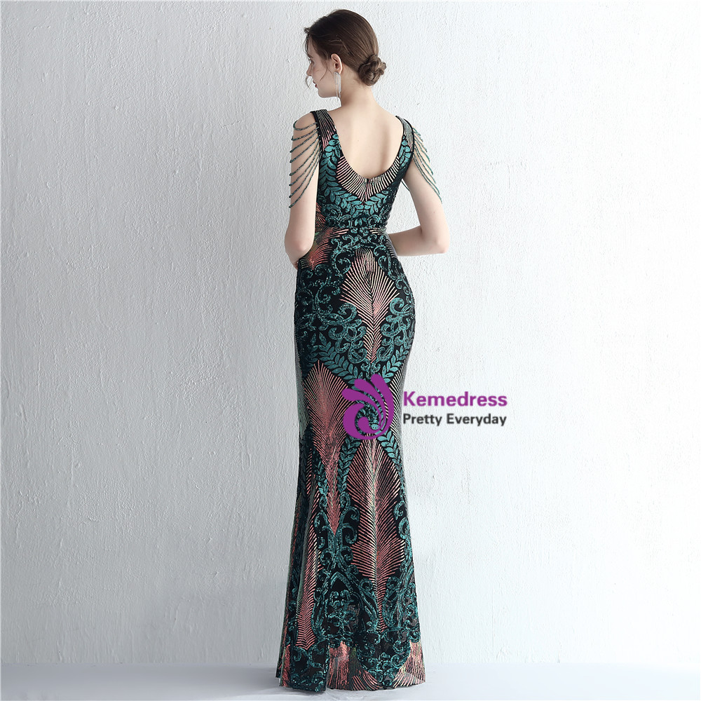 Sexy Green Mermaid Evening Dress Glam Dress Y6698 main image 1