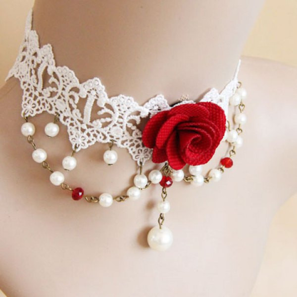 Cheap Lace Faux Pearl Design Flower 