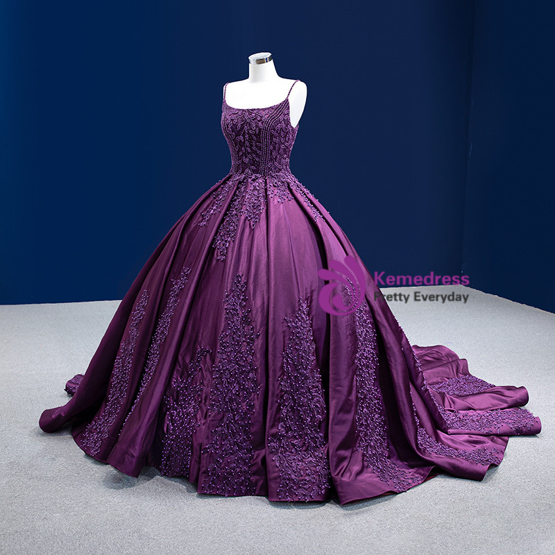 Purple Sequin Birthday Ball Gown Prom Dress Party Dress main image 0