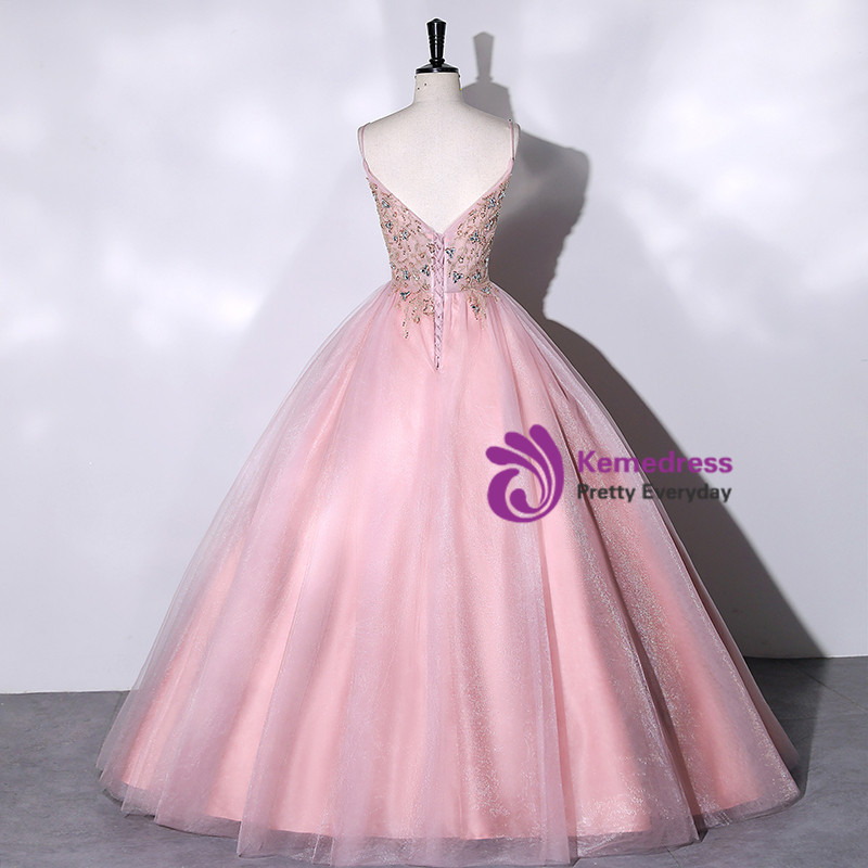 Charming Spaghetti Straps Red Strapless Tulle Appliques 3D Flowers Ball Gown Quinceanera Dress main image 0