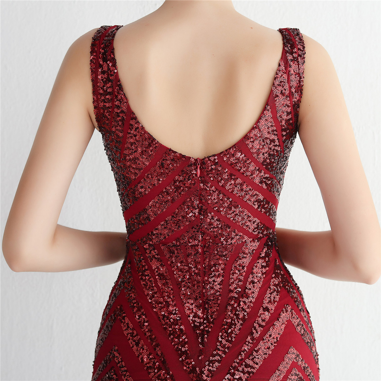 Crushed 'Party' V-Neck Dress main image 1
