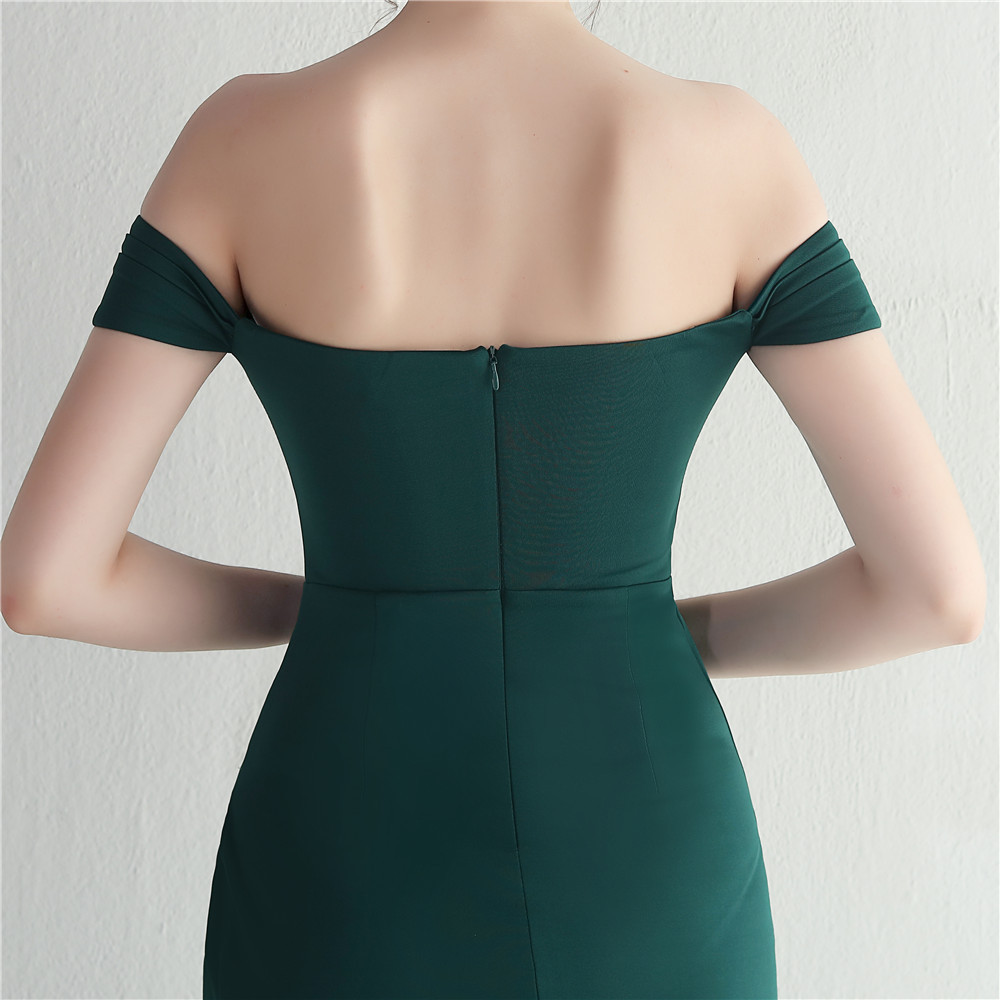 Dark Green Sequin Strapless Mermaid Feather Split Dress main image 1