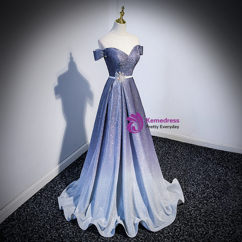 blue gradient dress Chiffon Blue Gradient Beautiful Popular Unique Prom Dresses, Party Dre –  SposaBridal main image 0