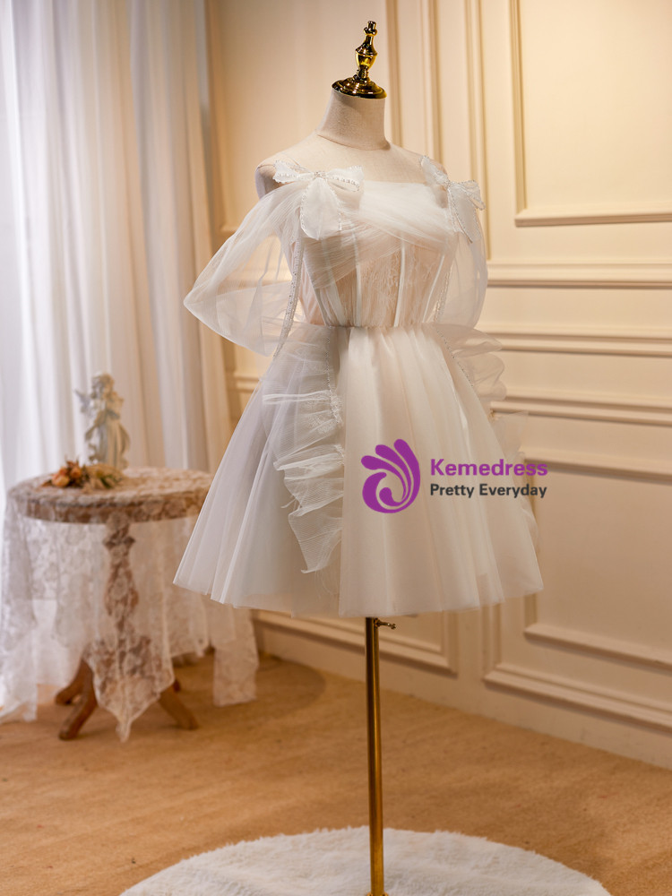 Tulle Sweetheart With Bow Homecoming Dress main image 0