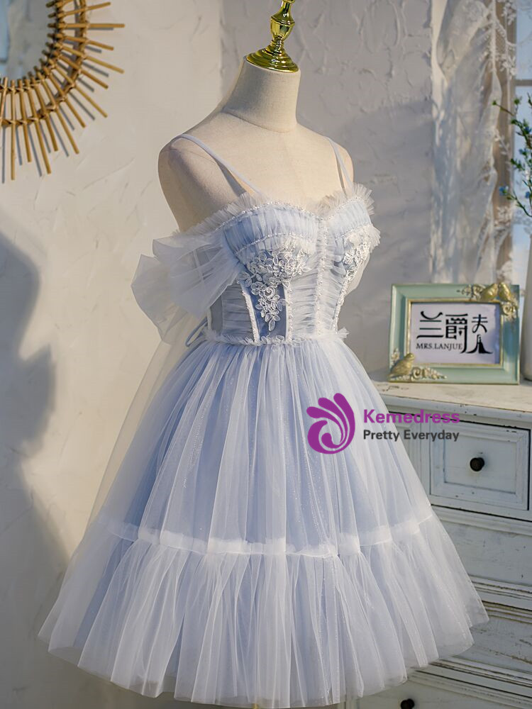 Tulle Pleated Bodice Spaghetti Straps Dresses Flamingo