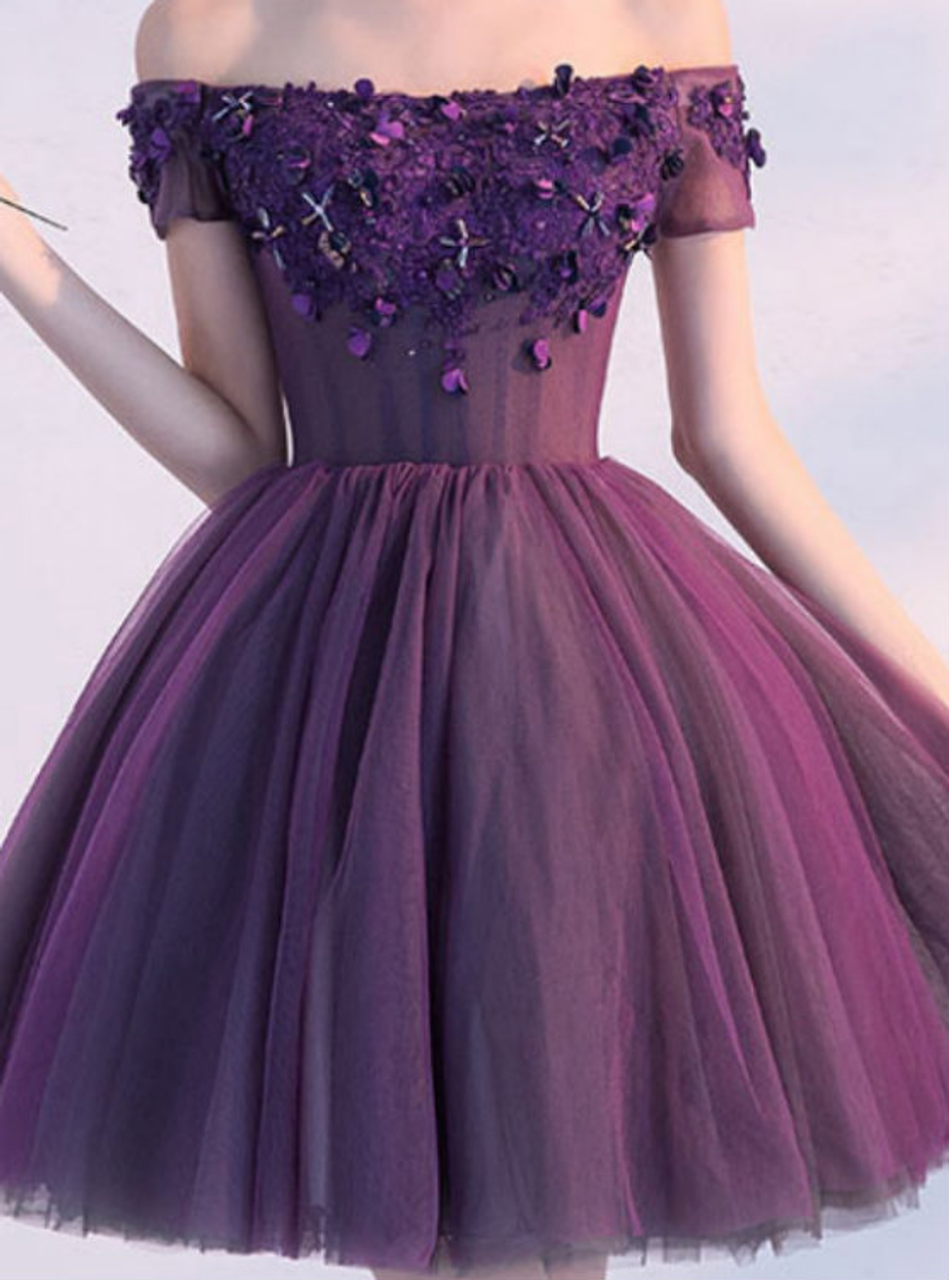 purple hoco dress