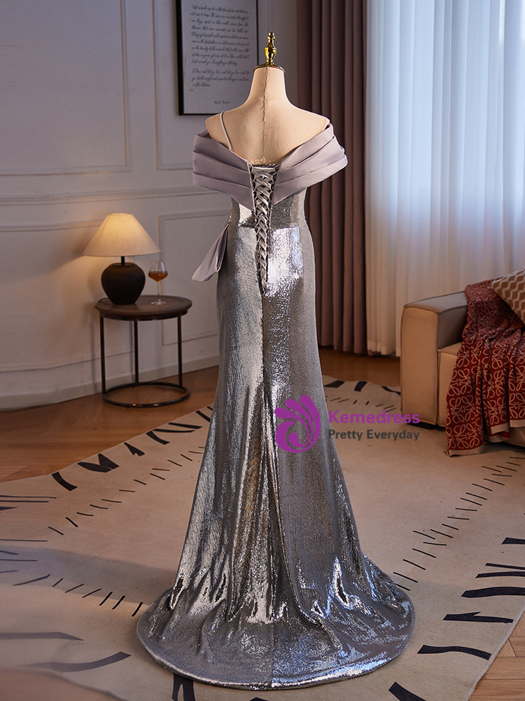 Chic Mermaid Sleeveless Stunning Sequins Sweetheart Side Split Prom Dresses main image 1