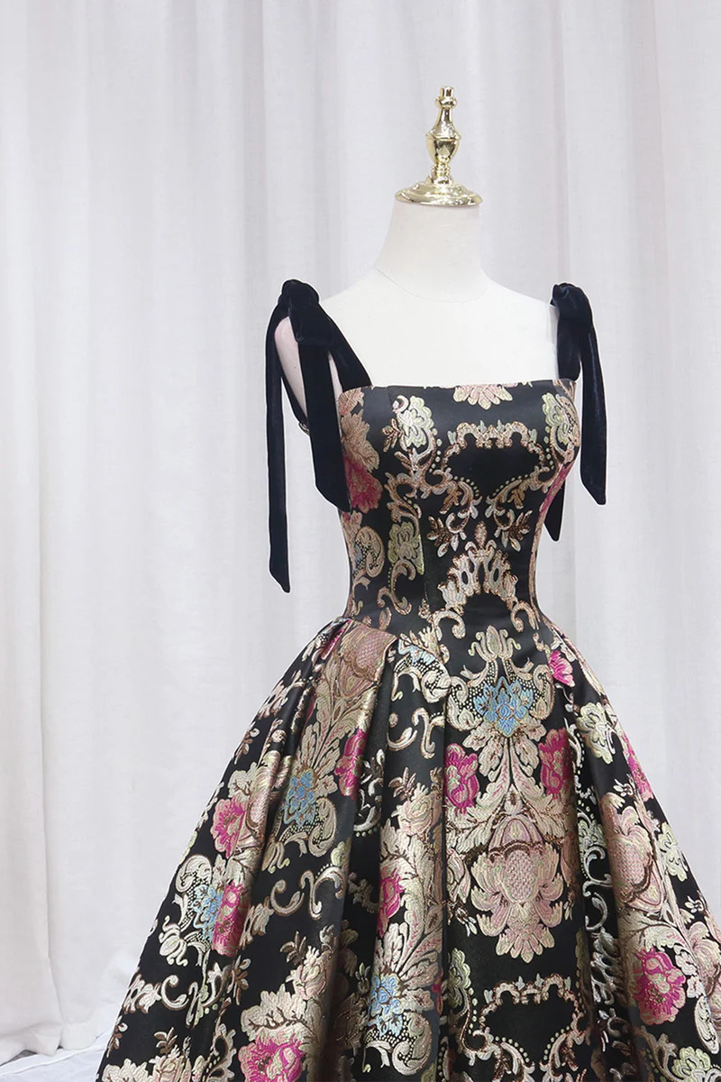 Vintage Style Floral Pattern Shirt & Strap Dress Sets