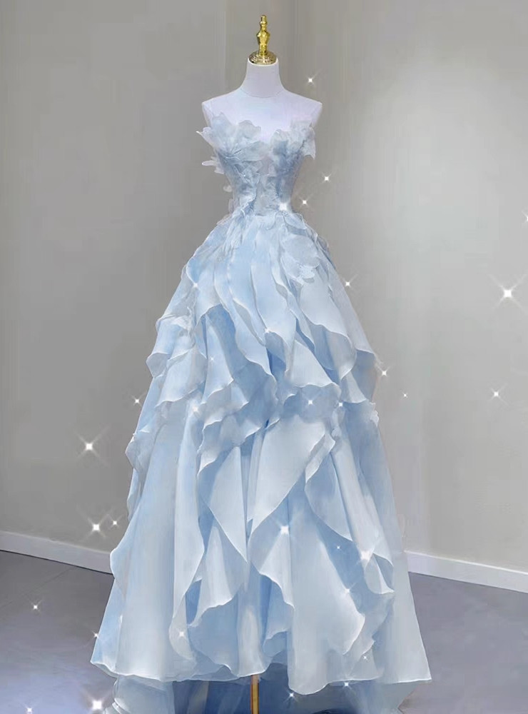 blue sherri hill strapless dress Classic Luxury Royal Blue Tiered Ruffle Sequins Crystal Rhinestones Be –  ENE TRENDS main image 0