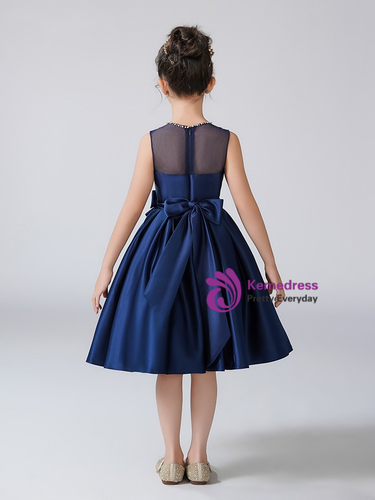 Cute A-Line Bow Short Flower Girl Dress Vintage Mauve