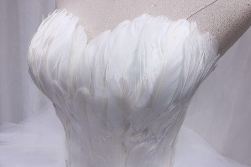 White Feather Wedding Dress Cute Dolls Car Interior Decoration – Cloth Ornament For Girls