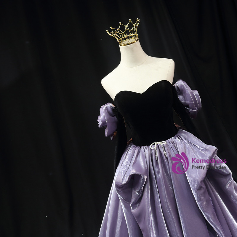 Dark Purple Vevet Party Dress Sexy Prom Dress,DS4882
