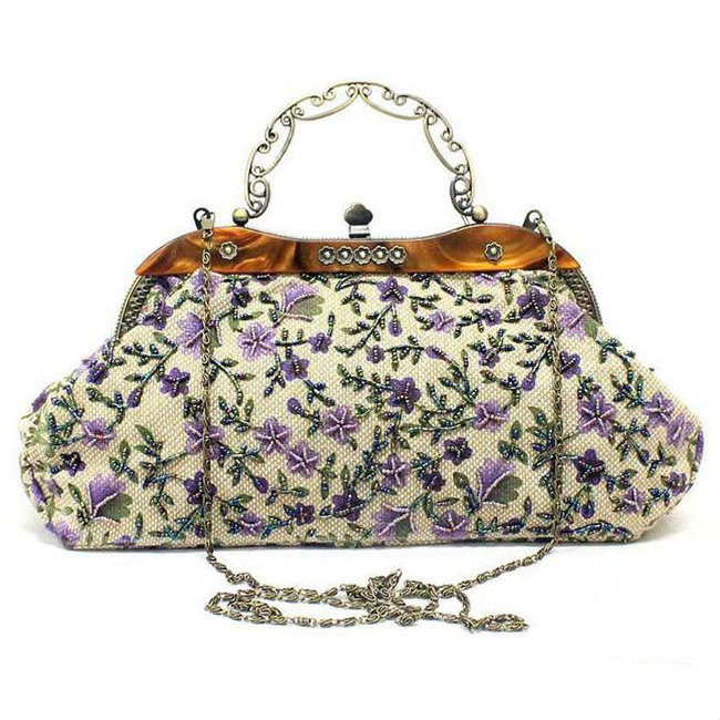 Cheap Floral Embroidery Vintage Clutch Bag