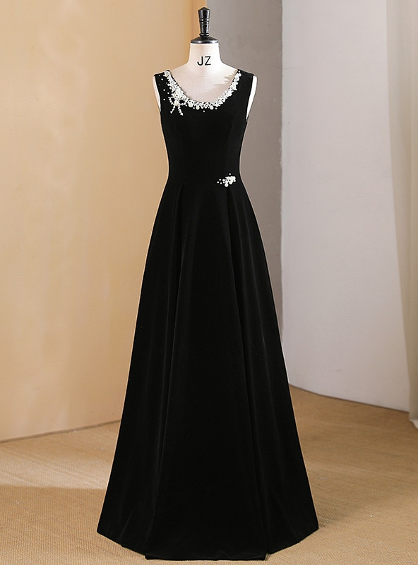 black scoop neck prom dress Primavera Couture 4162