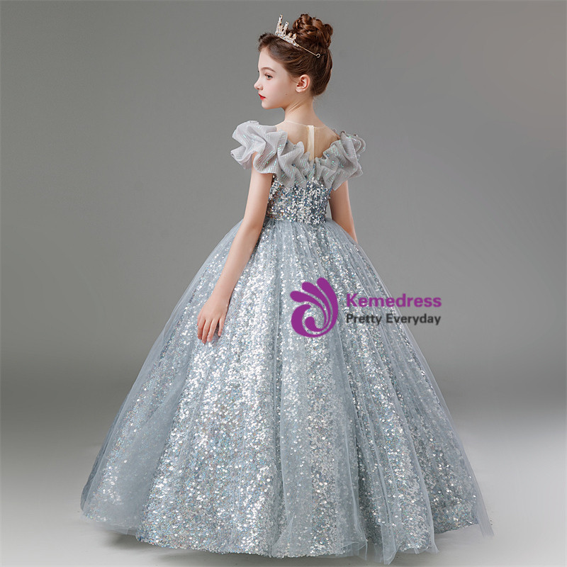 A-Line/Princess Tulle Flower Girl Dresses With Sequins main image 1