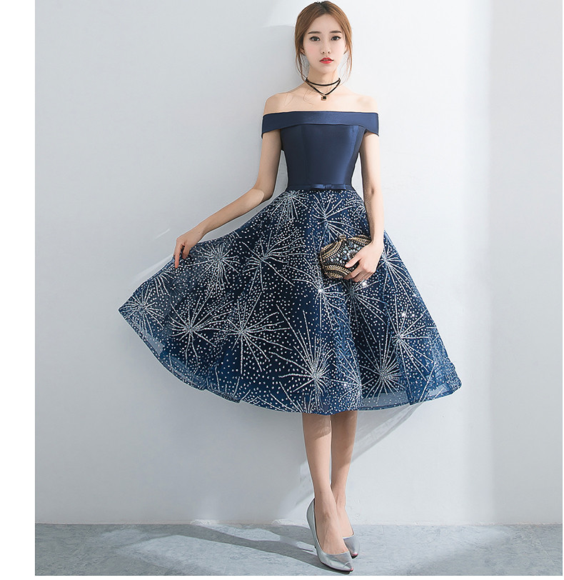 dress for homecoming 2017 Blue Dresses Elegant Boat Neck Short Prom Dresses New Navy Location: Todd Snyder 12 South Nashville