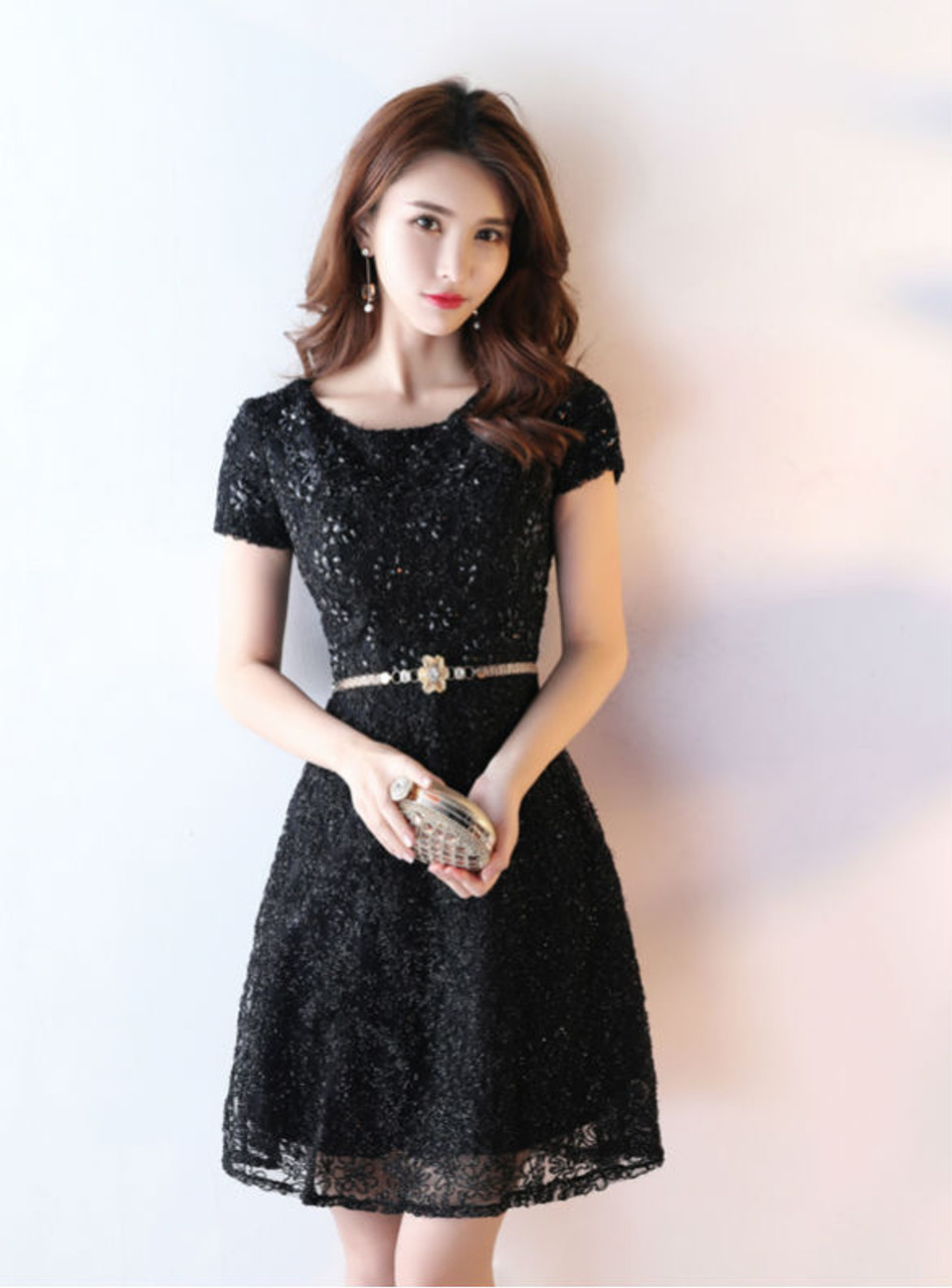 simple elegant black cocktail dress