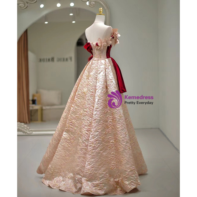 Chic Pleated Off-the-Shoulder Stretch Satin Dress Champagne main image 1