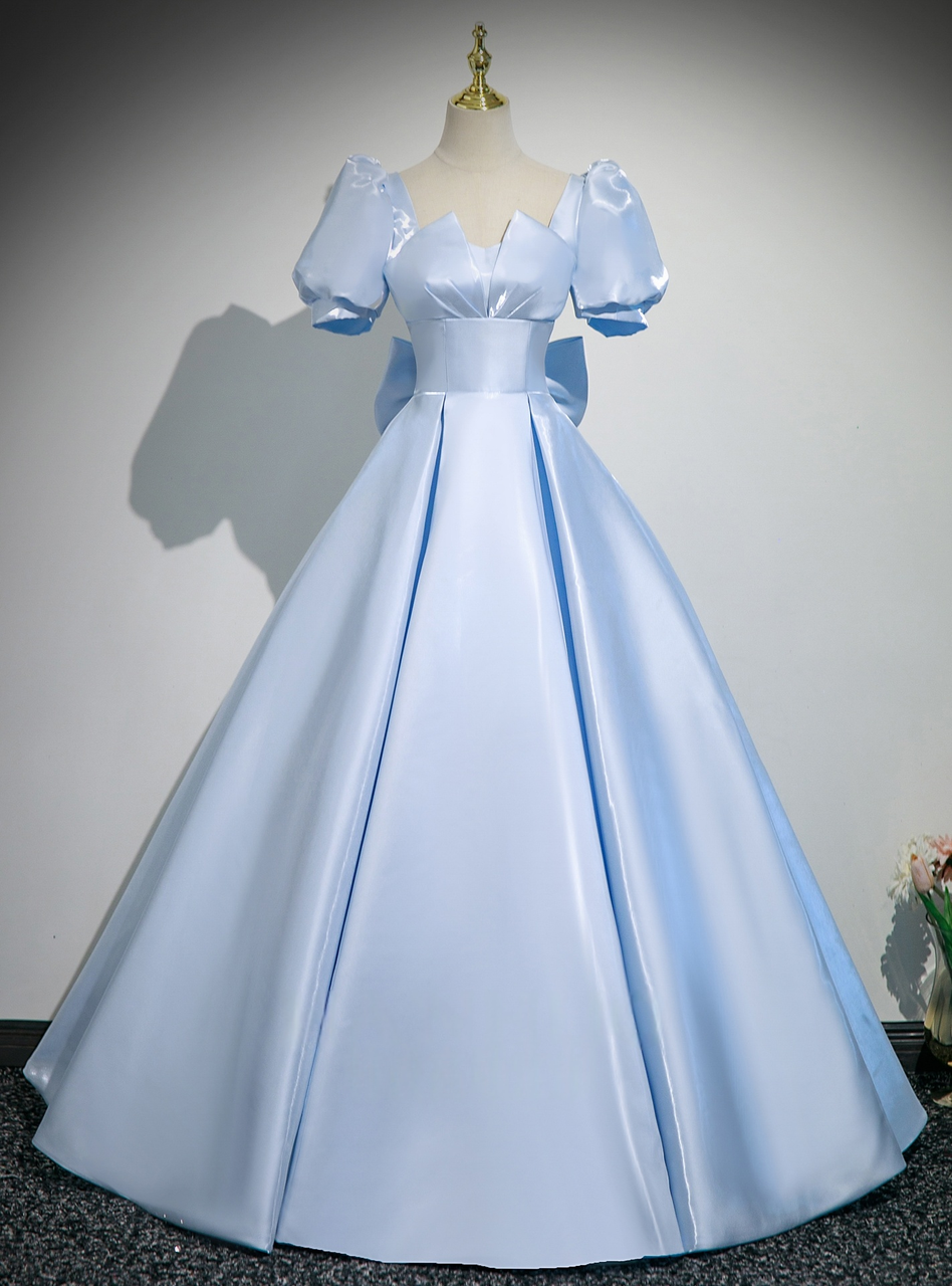ebay light blue dress Satin Puff Sleeve Bow Quinceanera Dress lace Color:Dark Forest Under280 Bella Dahl Short Sleeve thick shoulder straps