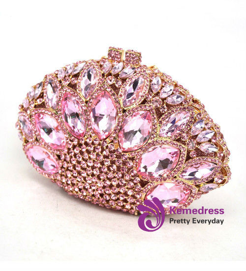 Luxury Brand Crystal Evening Bag Pink Diamond Clutch Bag