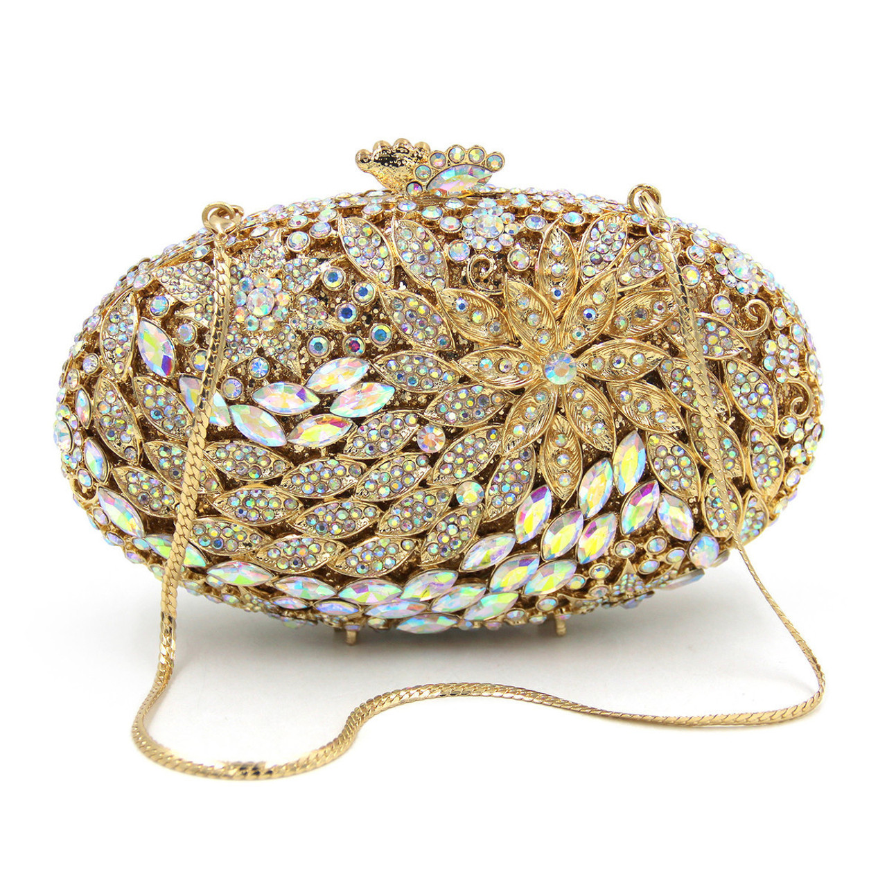 Women Crystal Clutch Bag Gold Evening Bags Lady Diamond Wedding Clutches