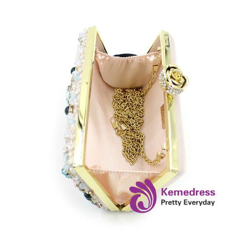 RHINESTONE PEARL BEADED CLUTCH