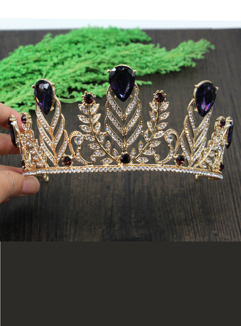 Gold Vintage European Crystal Olive Branch Vine Pageant Hair  display picture 1