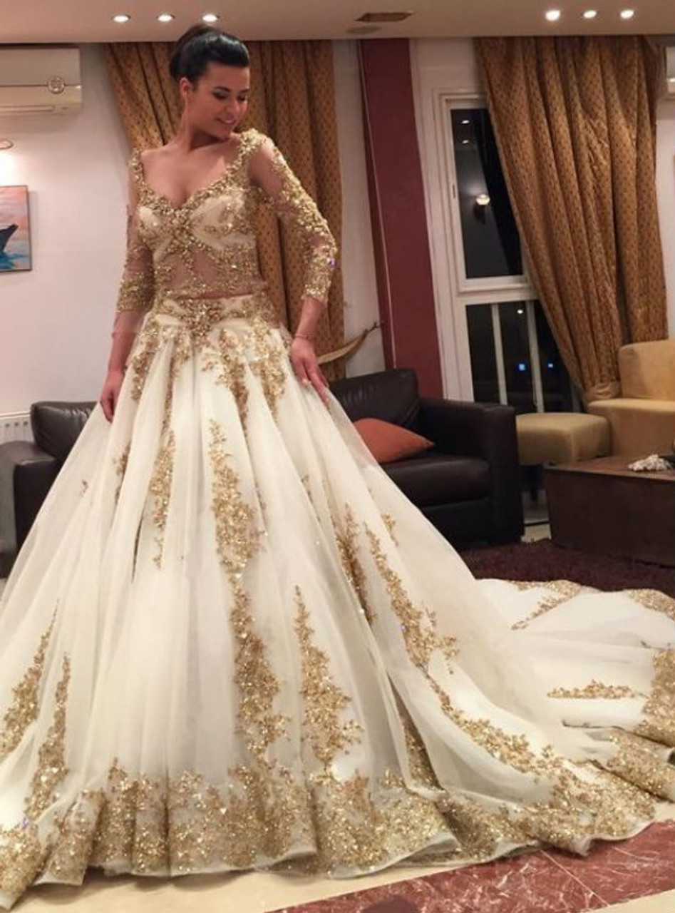 Luxury Dubai Saudi Arabic Lace Mermaid Wedding Dress Sexy Illusion Lon –  McManus Family Jewelery
