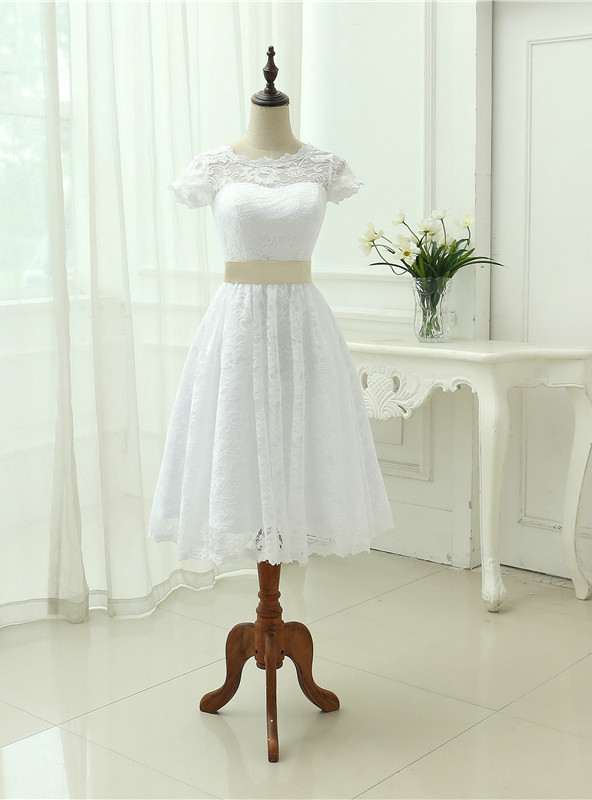 short lace vintage dress Short Sleeve Vintage Wallpaper Lace Ruffle Dress