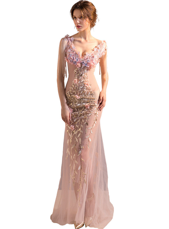 evenings by allure prom dresses Clarisse 811139 Prom Dress - Dusty Pink main image 0