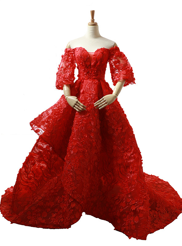 short red dress with train Short Dress With Train Duna Collar Elegant Party Summer