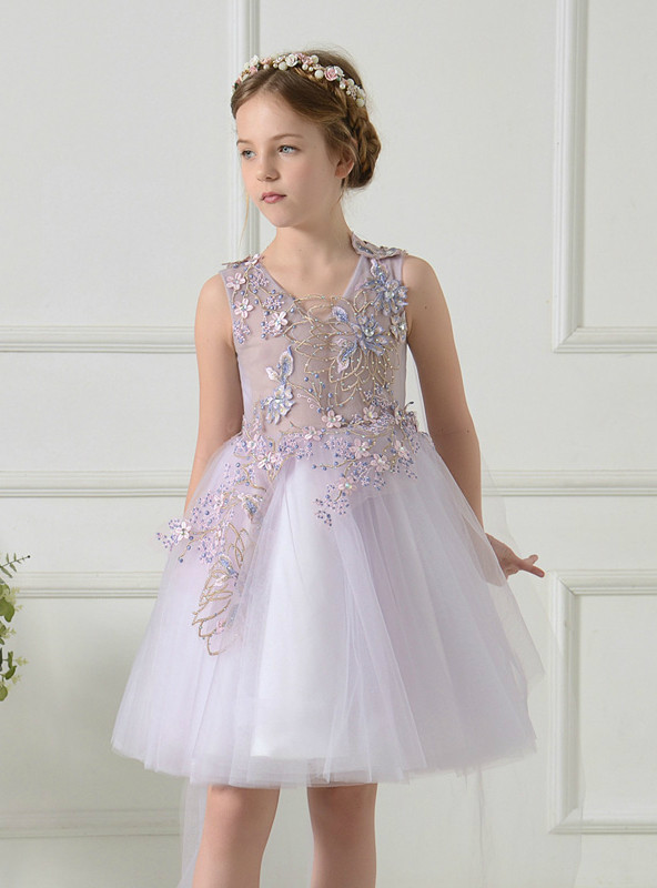 light purple flower girl dresses