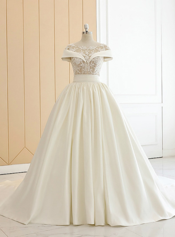beige ball gown