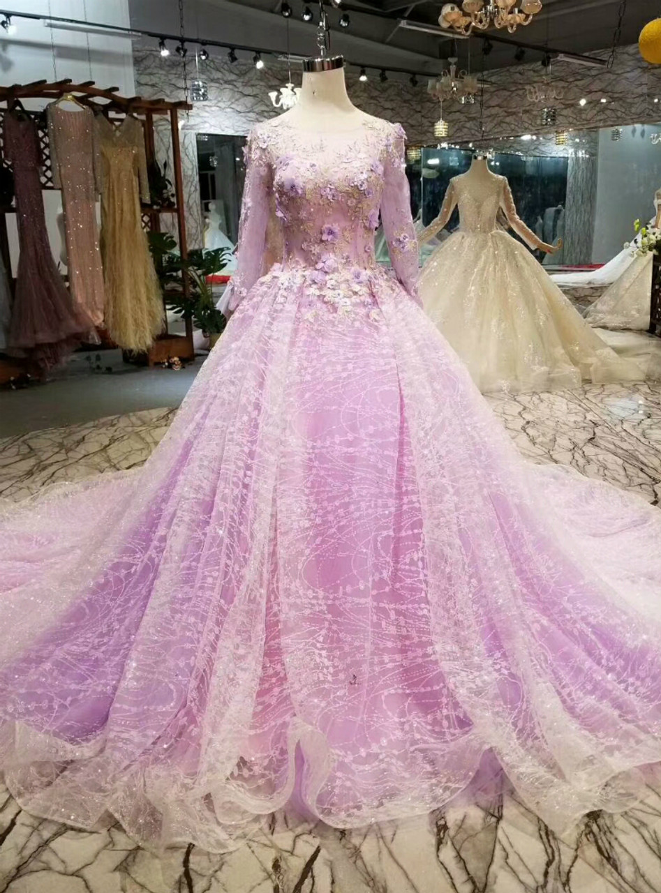 bling long sleeve wedding dresses
