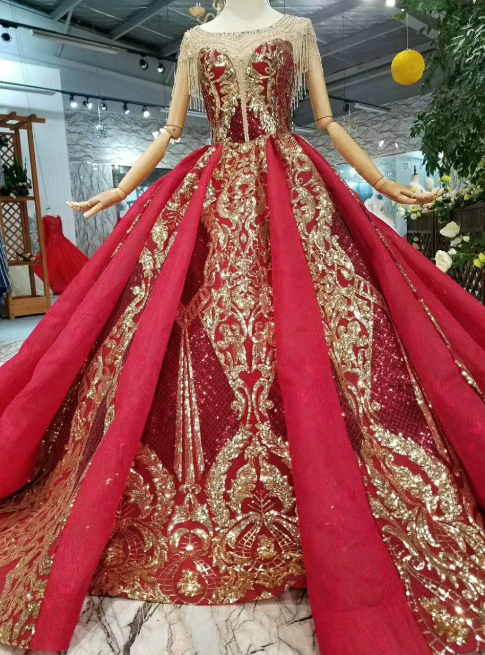 Red Couture Wedding Dress